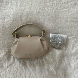 Melie Bianco Maggie Recycled Vegan Top Handle Crossbody Bag in Mushroom